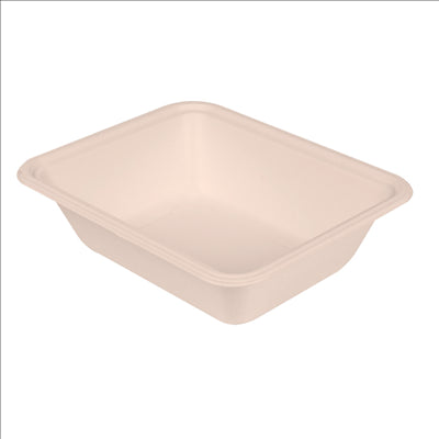 PLATEAUX 'BIONIC'  23,1x18,7x6,3 CM NATUREL BAGASSE (400 UNITÉS)