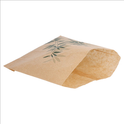 SACHET POUR FRITURES 'FEEL GREEN' 34 G/M2 12x12 CM NATUREL PARCH.INGRAISSABLE (1000 UNITÉS)