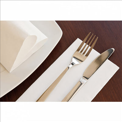 SERVIETTES ECOLABEL P. 1/6 'DOUBLE POINT' 18 G/M2 30x40 CM BLANC OUATE (1500 UNITÉS)