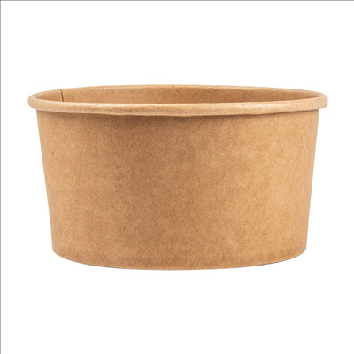 POTS SALADIERS 1000 ML - 33,3 oz 300 + 18 PE G/M2 Ø15/12,9x8 CM NATUREL KRAFT (300 UNITÉS)