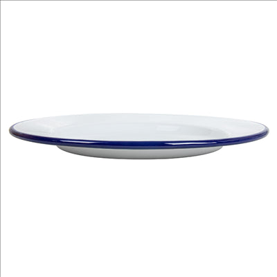 ASSIETTES PLATES 'ENAMELWARE'  Ø 25,5x2 CM BLANC ACIER ÉMAILLÉ (6 UNITÉS)