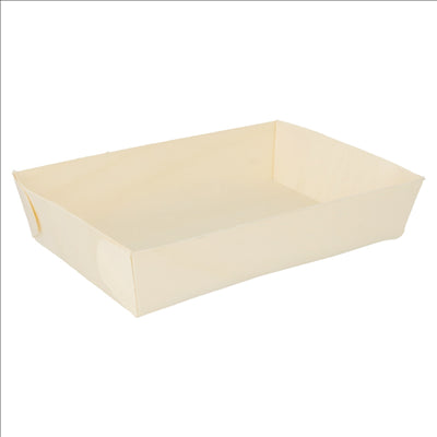 BARQUETTES RECTANGULAIRES  19x13x4 CM NATUREL BOIS (100 UNITÉS)