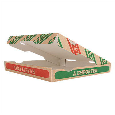 BOÎTES PIZZA 'THEPACK' 330 G/M2 24x24x3 CM NATUREL CARTON ONDULÉ MICROCANAL (100 UNITÉS)