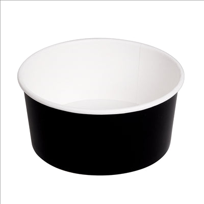 POTS SALADIERS 750 ML 320 + 18 PE G/M2 Ø 14,5/12,5x7 CM NOIR CARTON (500 UNITÉS)