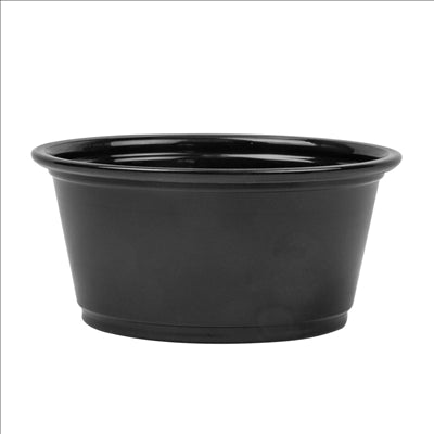 PETITS POTS MICRO-ONDABLES 100 ML Ø7,4x3,5 CM NOIR PP (2500 UNITÉS)