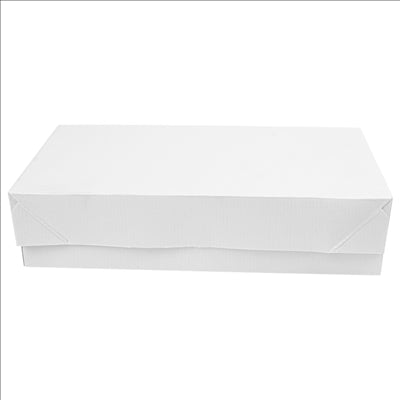 PLATEAUX + COUVERCLE 'THEPACK' 230 G/M2 19,5x11x4,5 CM BLANC CARTON ONDULÉ NANO-MICRO (200 UNITÉS)