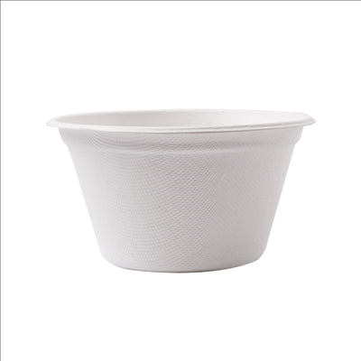 POTS 'BIONIC' 360 ML Ø 11,6x6,3 CM BLANC BAGASSE (500 UNITÉS)