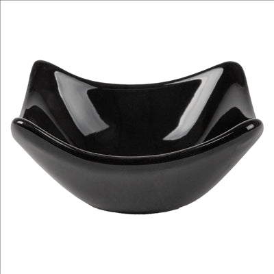 ASSIETTES CARRÉES  7,6x7,6x3,4 CM NOIR PORCELAINE (12 UNITÉS)