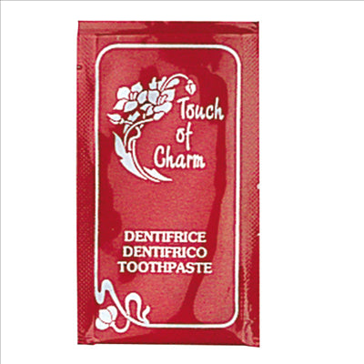 SACHETS DENTIFRICE 'TOUCH OF CHARM' 3 ML 8x4,5 CM BORDEAUX (500 UNITÉS)