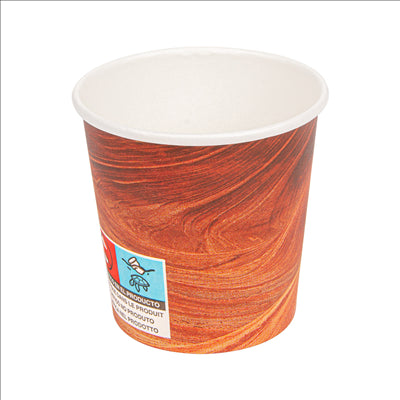 GOBELETS BOISSONS CHAUDES 1 PAROI 'ARIZONA' 120 ML 230 + 18 PE G/M2 Ø6,2/4,5x6 CM MARRON CARTON (1000 UNITÉS)