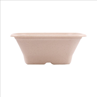 BOLS CARRÉS 'BIONIC' 950 ML 18x18x7 CM NATUREL BAGASSE (400 UNITÉS)