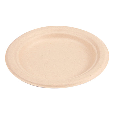 ASSIETTES 'BIONIC'  Ø 15,5x1,4 CM NATUREL BAGASSE (1000 UNITÉS)