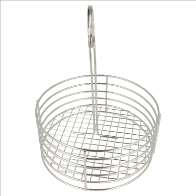 BASKET ROND  Ø 19x24 CM ARGENTE INOX (1 UNITÉ)