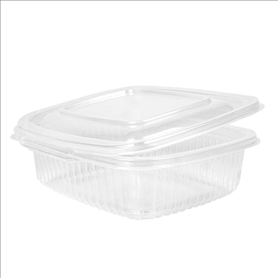 RÉCIPIENT AVEC COUVERCLE CHARNIÈRE 375 ML 14,3x12,6x4,1 CM TRANSPARENT PP (300 UNITÉS)