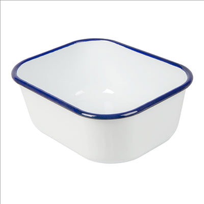 RÉCIPIENTS AVEC COUVERCLE 'ENAMELWARE' 2100 ML 23,5x19x9 CM BLANC ACIER ÉMAILLÉ (3 UNITÉS)