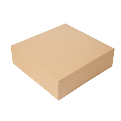 BOÎTES PATISSERIES SANS FENÊTRE 'THEPACK' 240 G/M2 32x32x10 CM NATUREL CARTON ONDULÉ NANO-MICRO (100 UNITÉS)