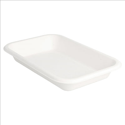 PLATEAUX 'BIONIC' 350 ML 18x12x2,5 CM BLANC BAGASSE (600 UNITÉS)