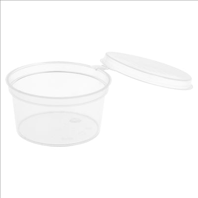 PETITS POTS + COUVERCLE INCLUS 30 ML Ø5/4x2.7 CM TRANSPARENT PP (1000 UNITÉS)