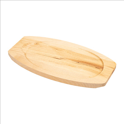 ASSIETTE CHAMPÊTRE + SUPPORT EN BOIS  23,5x13,5 CM NOIR FER (8 UNITÉS)