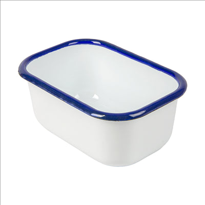 RÉCIPIENTS AVEC COUVERCLE 'ENAMELWARE' 850 ML 18x13x7,5 CM BLANC ACIER ÉMAILLÉ (4 UNITÉS)