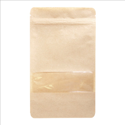 SACS AUTO-FERMETURE 250 GR 45 + 13 PET + 27 CPP G/M2 13+3,5x22,5 CM NATUREL KRAFT (500 UNITÉS)