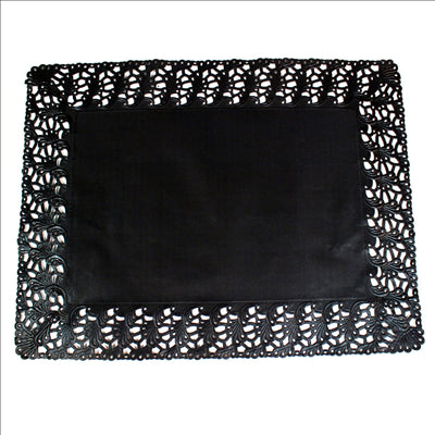 DENTELLES RECTANGULAIRES AJOURÉES  40 G/M2 50x40 CM NOIR PAPIER (250 UNITÉS)