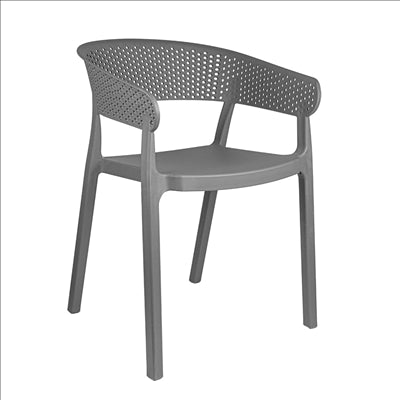 CHAISE EMPILABLE 'SUPRA-TEK'  51x49x73 CM GRIS PP (4 UNITÉS)