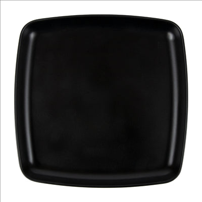 ASSIETTES PLATES CARRÉES 'ASAMI WARE'  19x19x2 CM NOIR MÉLAMINE (6 UNITÉS)