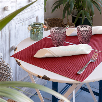 SETS DE TABLE 'SPUNBOND PLUS+' 80 G/M2 30x40 CM BORDEAUX PP (500 UNITÉS)