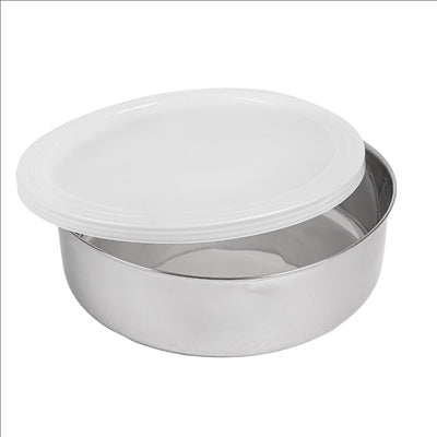 BOL AVEC COUVERCLE 'ARTINOX' 1080 ML Ø18x5,5 CM ARGENTE INOX + LDPE (24 UNITÉS)