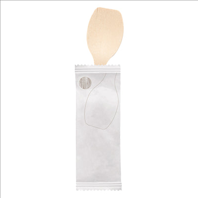 CUILLÈRES À GLACES EN SACHET  6,6 CM NATUREL BOIS (100 UNITÉS)