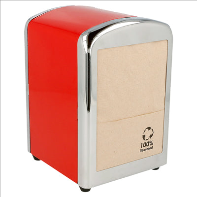 DISTRIBUTEUR SERVIETTES MINI SERVIS  10,5x9,7x14 CM ROUGE INOX (12 UNITÉS)