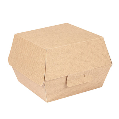 BOÎTES HAMBURGER 'THEPACK' 220 G/M2 14,4x13,6x9,2 CM (L+) NATUREL CARTON ONDULÉ NANO-MICRO (500 UNITÉS)