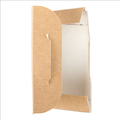 BOÎTES AVEC FENÊTRE POUR "TORTILLA" 'THEPACK' 220 G/M2 + OPP 9,2x5,1x9,2/12,5 CM NATUREL CARTON ONDULÉ NANO-MICRO (600 UNITÉS)