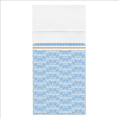 SERVIETTES KANGOUROU 'LIKE LINEN - AZUR' 70 G/M2 40x40 CM BLANC/BLEU SPUNLACE (700 UNITÉS)