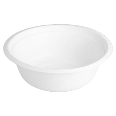 BOLS 'BIONIC' 500 ML Ø 15,5x5,4 CM BLANC BAGASSE (600 UNITÉS)