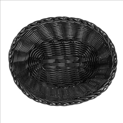 CORBEILLES SIMILAIRE OSIER OVALES  23x17x8 CM NOIR PP (12 UNITÉS)