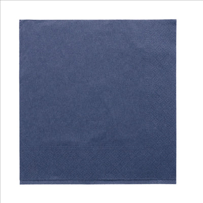 SERVIETTES ECOLABEL 2 PLIS  18 G/M2 39x39 CM BLEU MARINE OUATE (1600 UNITÉS)