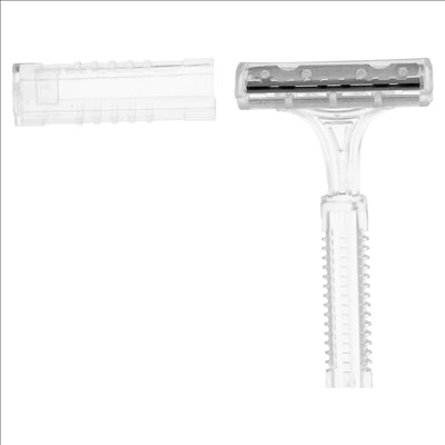 RASOIRS EN SACHET INDIVIDUEL  10 CM TRANSPARENT HDPE (100 UNITÉS)