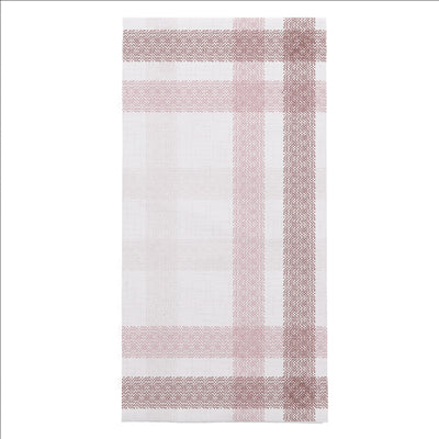 SERVIETTES PLIAGE 1/8 'SLIM PLUS' 'LIKE LINEN - MADRAS II' 70 G/M2 39x50 CM BORDEAUX SPUNLACE (600 UNITÉS)