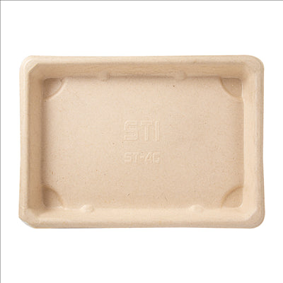 BOÎTES SUSHI 'BIONIC'  18,5x13x1,5 CM NATUREL BAGASSE (800 UNITÉS)