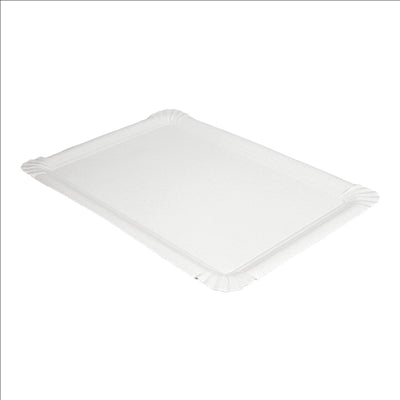 PLATEAUX PÂTISSERIE - PETITS  300 G/M2 26x18CM BLANC CARTON (250 UNITÉS)