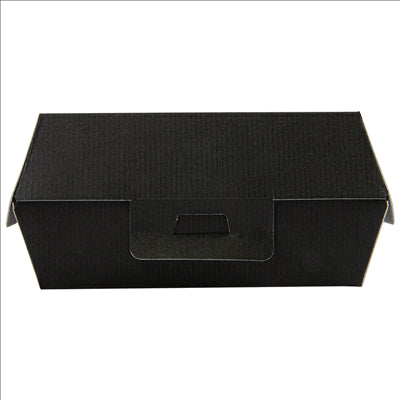 BOÎTES HAMBURGER 'THEPACK' 230 G/M2 14,2x13,7x6,1 CM (L) NOIR CARTON ONDULÉ NANO-MICRO (500 UNITÉS)