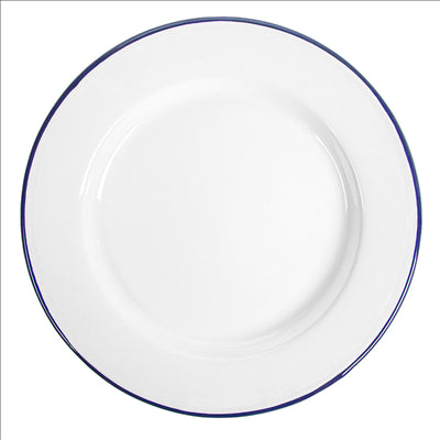 ASSIETTES PLATES 'ENAMELWARE'  Ø 25,5x2 CM BLANC ACIER ÉMAILLÉ (6 UNITÉS)