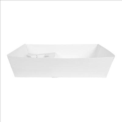 PLATEAUX REPAS À EMPORTER 2 VERRES+1 COMPART. 'THEPACK' 220 G/M2 24,5x22x5,5 CM BLANC CARTON ONDULÉ NANO-MICRO (240 UNITÉS)