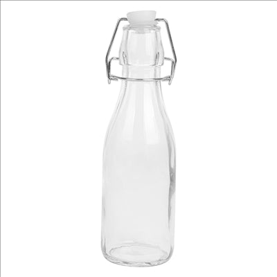 BOUTEILLE + FERMETURE CLIP 250 ML Ø 5,5x19,5 CM TRANSPARENT VERRE (48 UNITÉS)