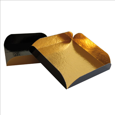 CARTONS PÂTISSERIE DEUX FACES  380 G/M2 8x8+1,5 CM OR/NOIR CARTON (200 UNITÉS)