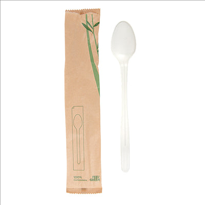 LONGUES CUILLÈRES EN SACHET  21 CM BLANC CPLA (500 UNITÉS)