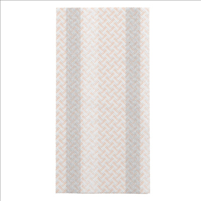 SERVIETTES PLIAGE 1/8 'SLIM PLUS' 'LIKE LINEN - MADRAS III' 70 G/M2 39x50 CM GRIS/ABRICOT SPUNLACE (600 UNITÉS)