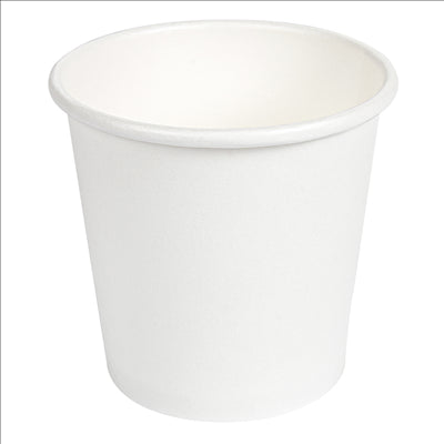 PETITS POTS 105 ML (3,5 oz) 210 + 18 PE G/M2 Ø6/4,5x5,8 CM BLANC CARTON (1000 UNITÉS)